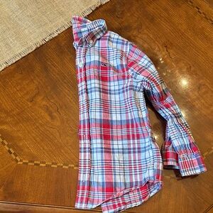 Vineyard Vines kids Red and Blue Plaid Button-Down Shirt 4